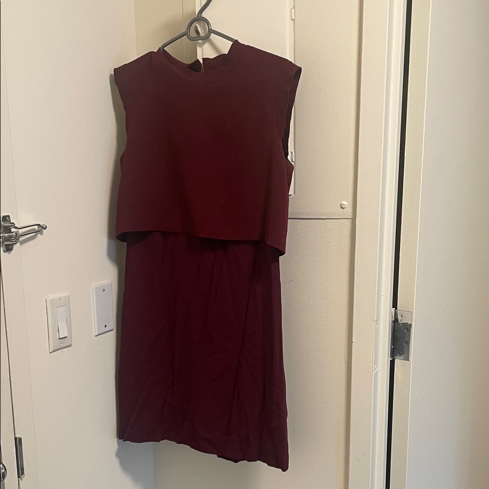 Sandro Burgundy Textured Garment